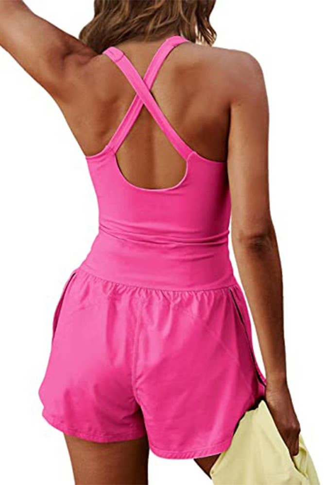 Summer Yoga Sportswear Plain One Piece Romper