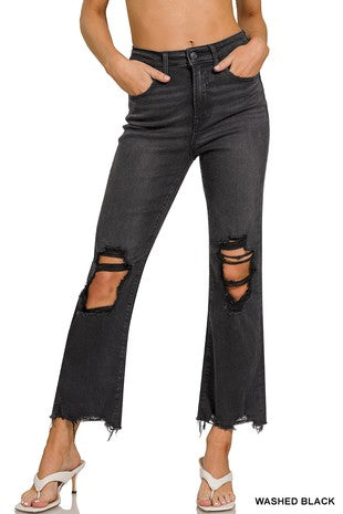 Distressed black jeans