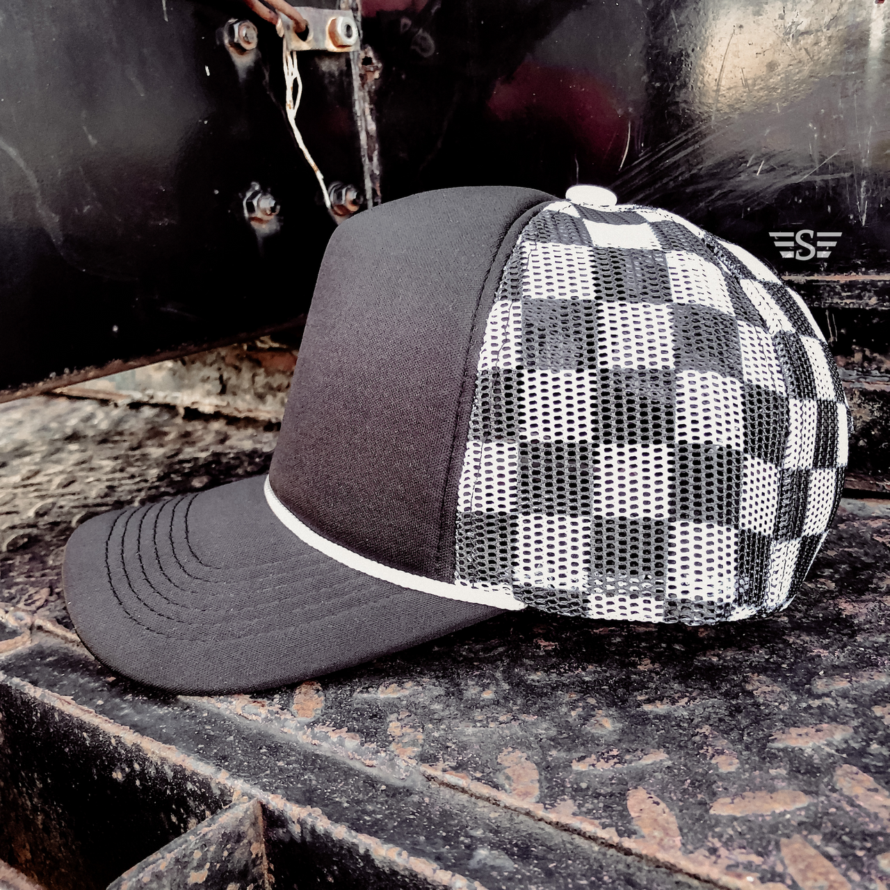 Checkered Mesh Back Cap
