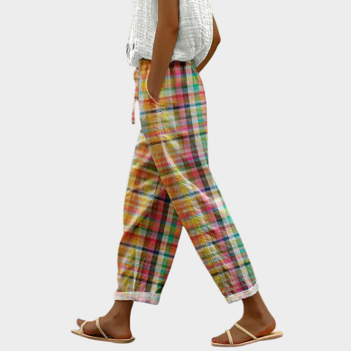 Michelle | Cozy Checkered Trousers