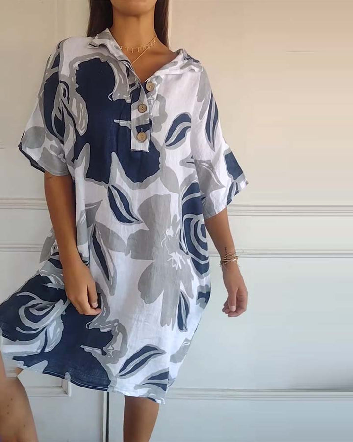 Bianca - Floral Print Shirt Dress
