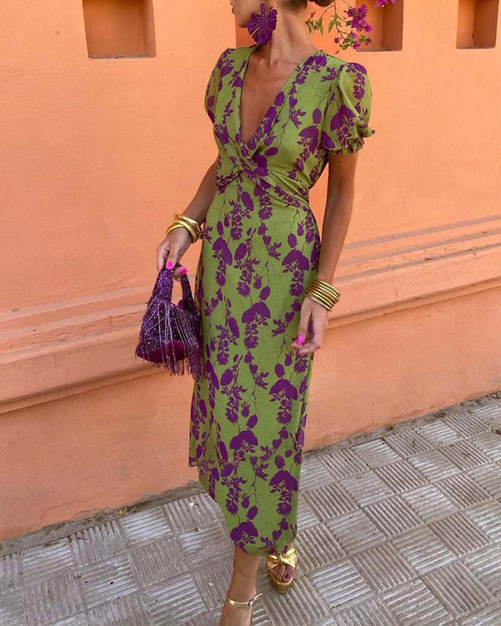 Ayesha - Graceful Floral Midi Dress