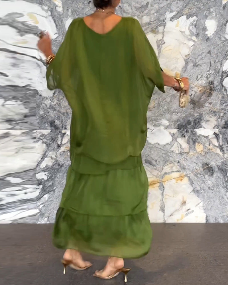 Morgan™ | Multi-Tiered Green Maxi Dress