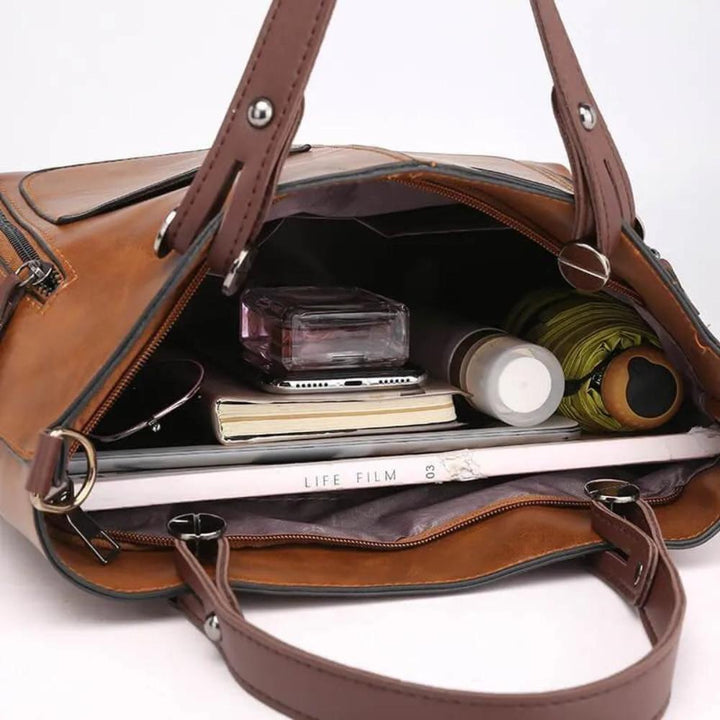 Nancy - Classic Leather Shoulder Bag with Timeless Elegance