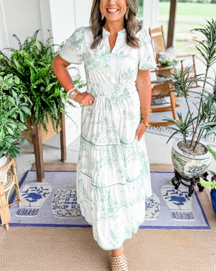 Eliza | Timeless Toile Maxi Dress