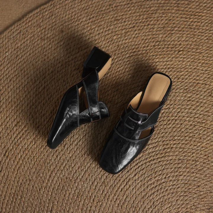 Andie Authentic Leather Slip-On Mules