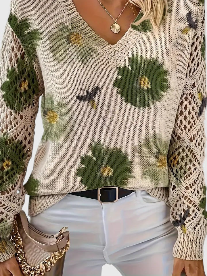 Aurélie | Chic Floral Knit Pullover