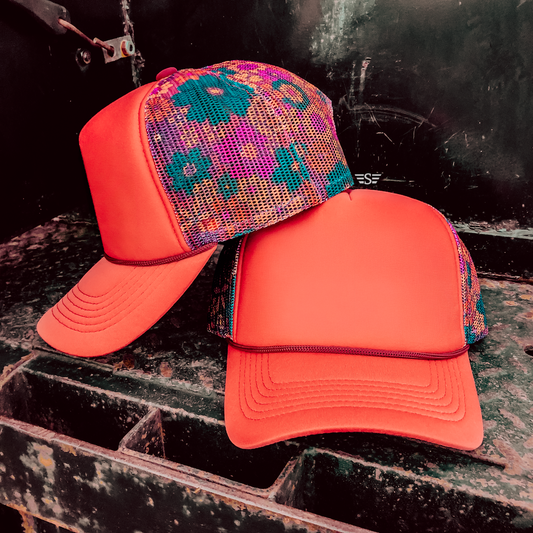 Floral Mesh Back Cap