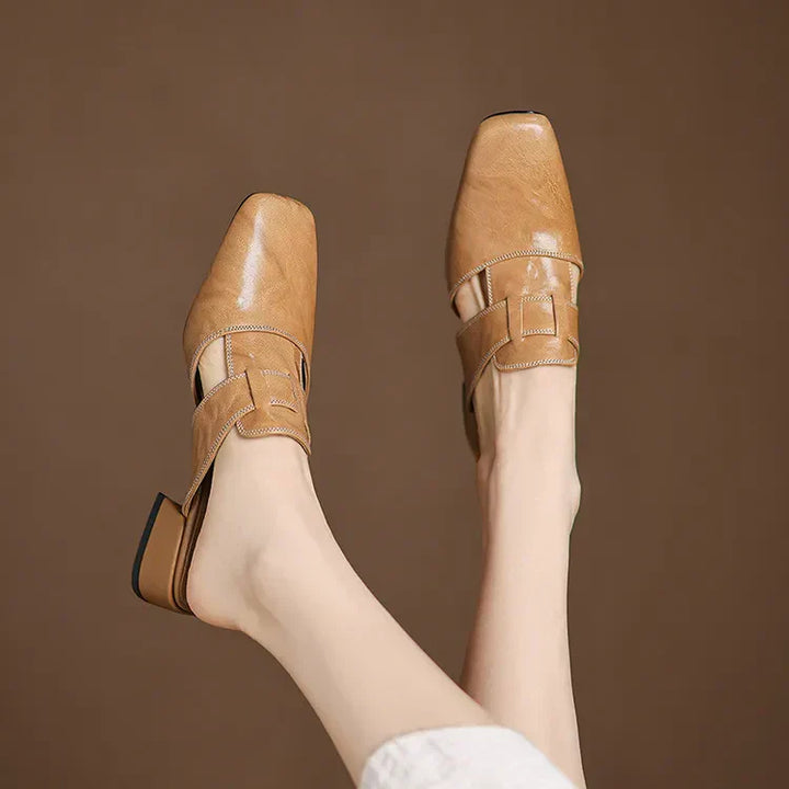 Andie Authentic Leather Slip-On Mules