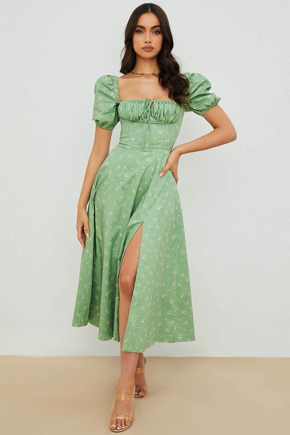 Aviana - Floral Puff Sleeve Dress