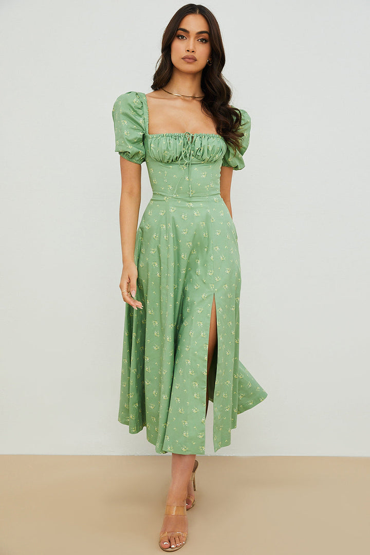 Aviana - Floral Puff Sleeve Dress