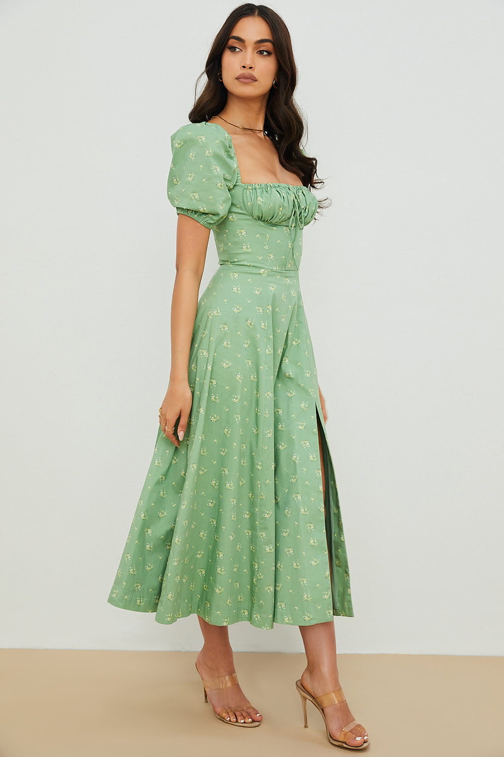 Aviana - Floral Puff Sleeve Dress