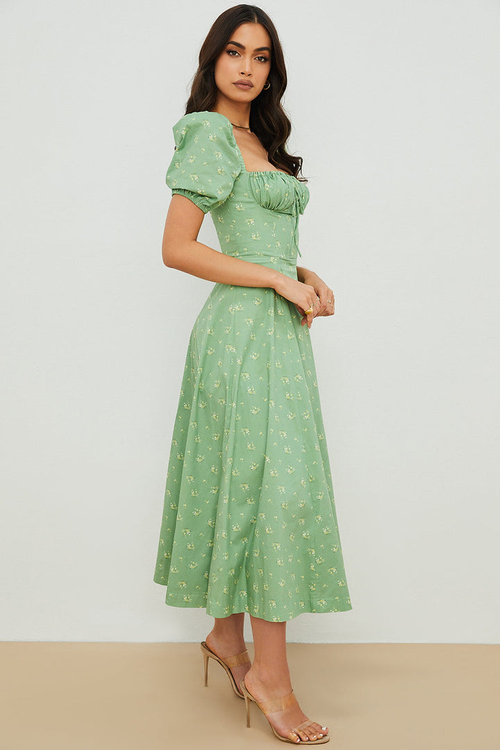 Aviana - Floral Puff Sleeve Dress