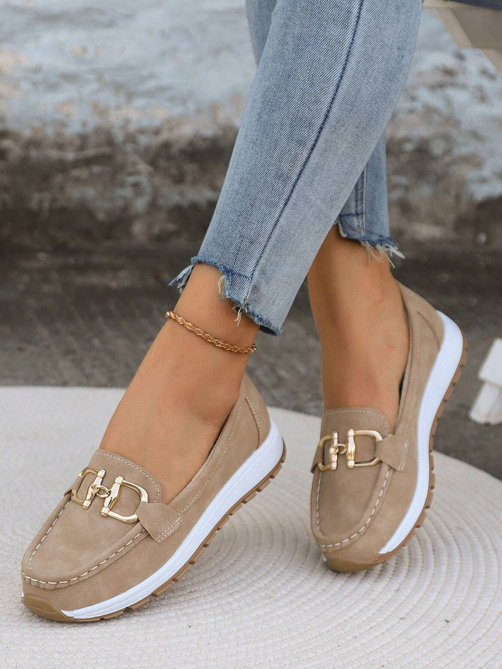 Ellie - Sleek Buckle Flat Loafers