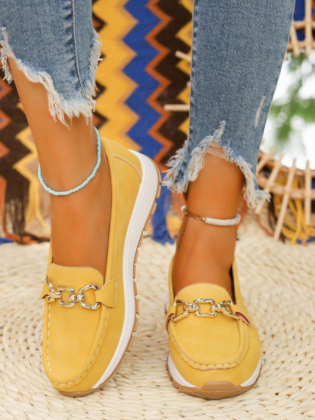 Ellie - Sleek Buckle Flat Loafers