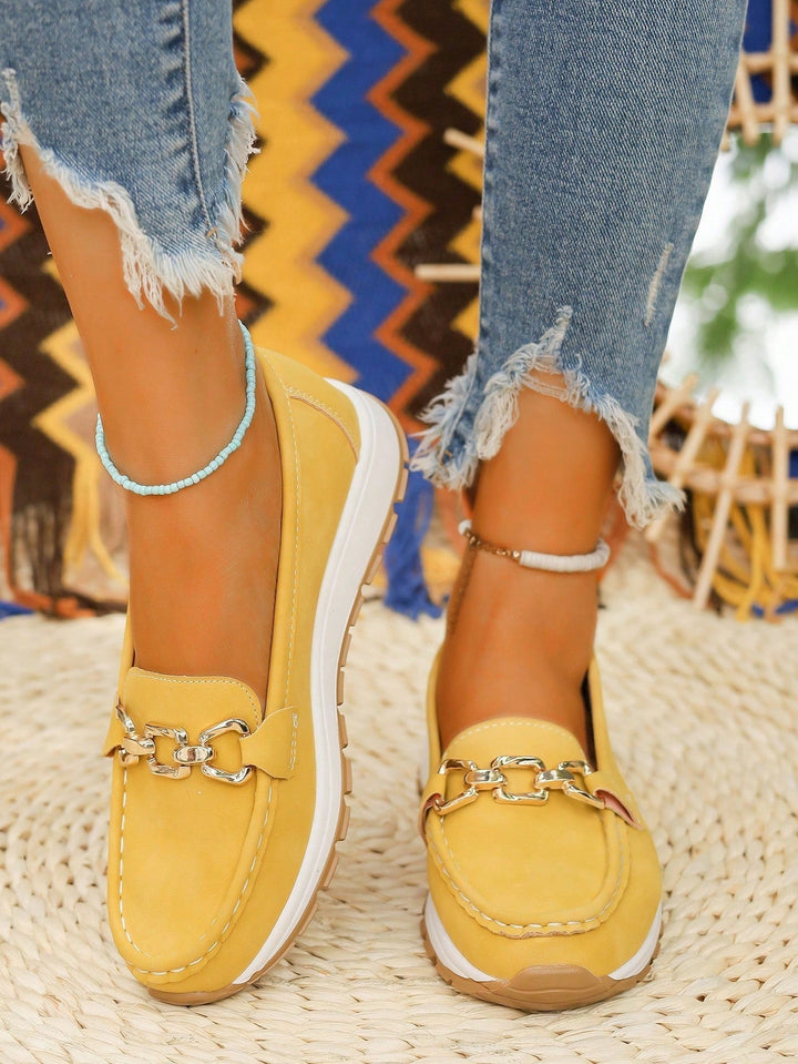 Ellie - Sleek Buckle Flat Loafers