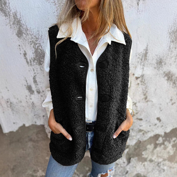 Autumn Women's Cozy Button-Up Short Vest