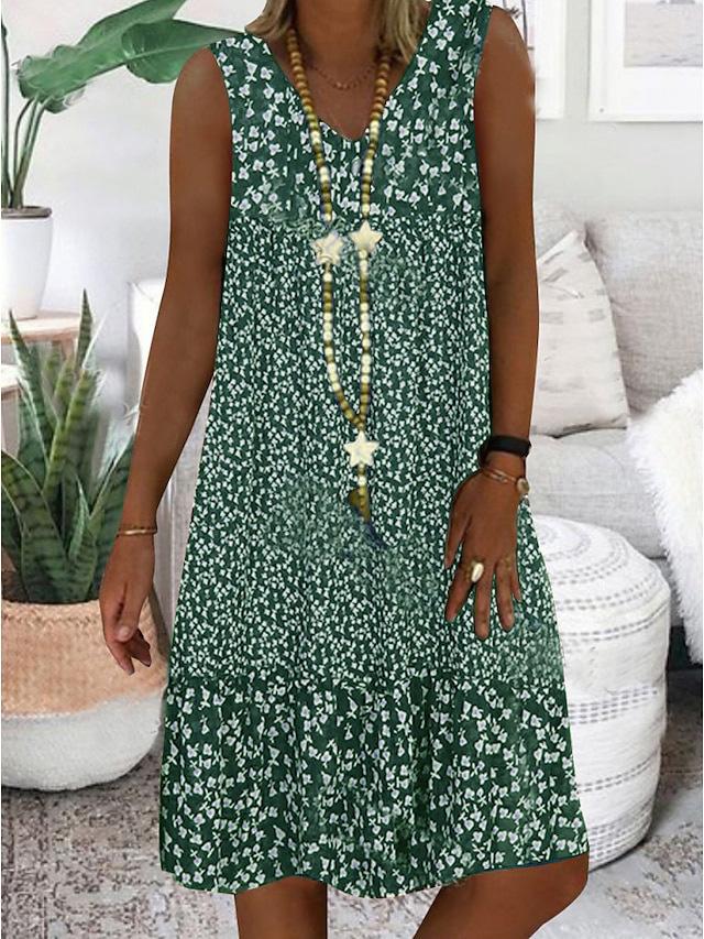 AVA | Floral V-Neck Sleeveless Dress