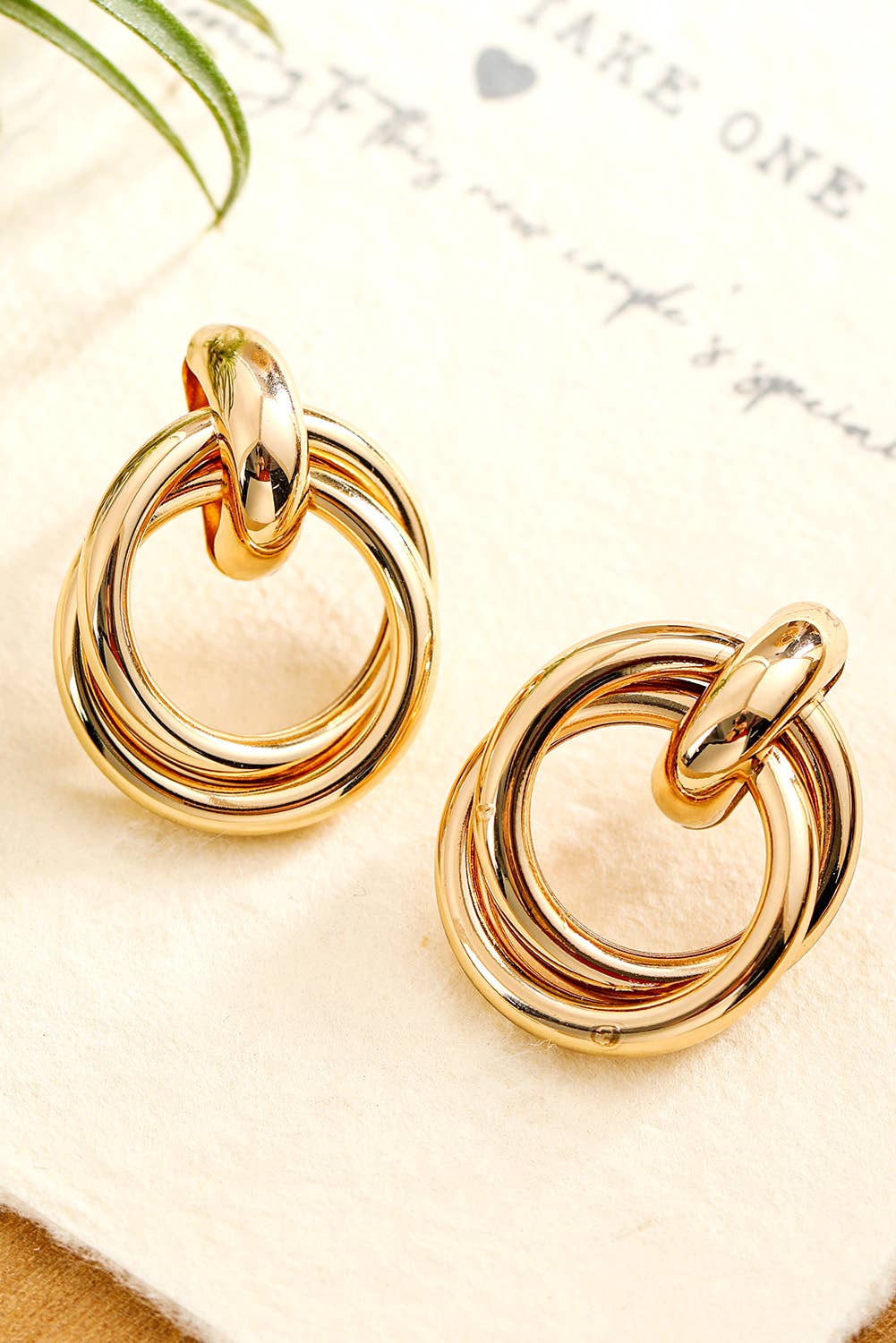 Circles Plated Alloy Stud Earrings