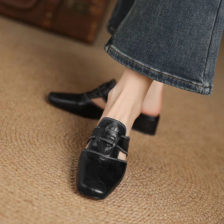 Andie Authentic Leather Slip-On Mules