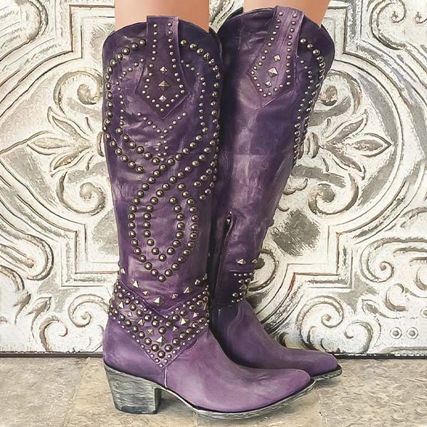 Mary - Knee-High Western Boots