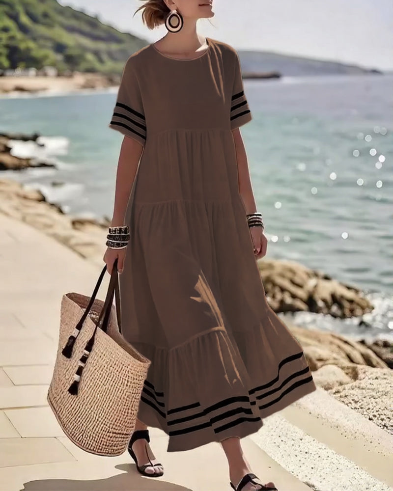 Chic Short Sleeve Vacation Dress