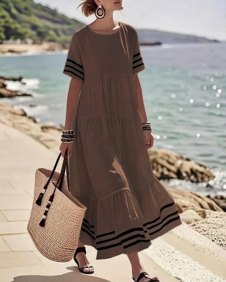 Chic Short Sleeve Vacation Dress