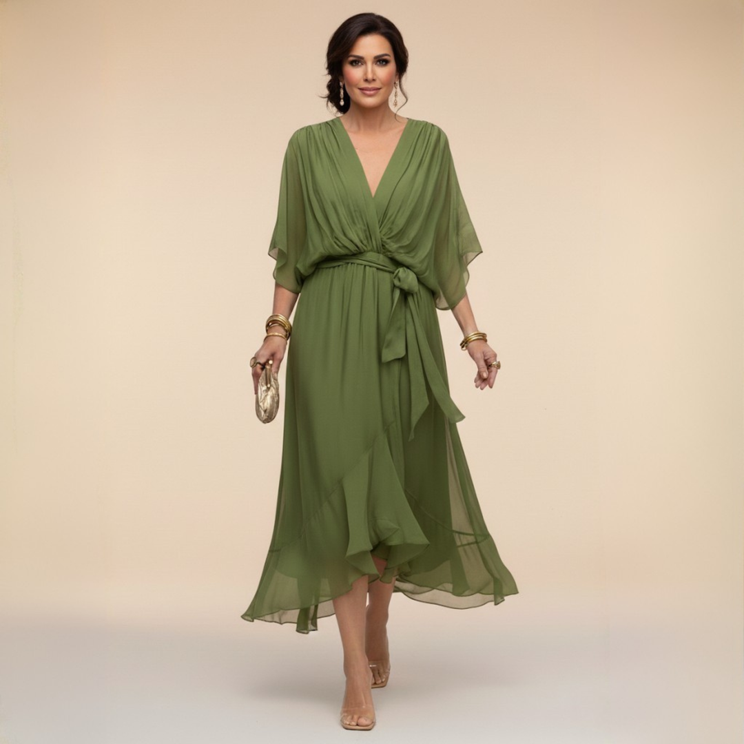 Monica | Sophisticated V-Neck Dress