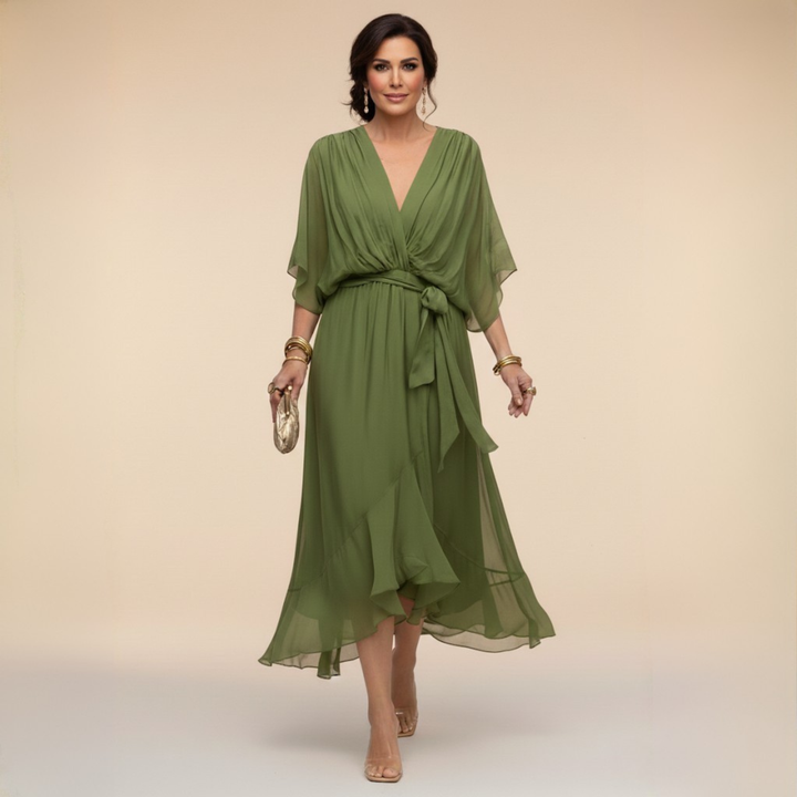 Monica | Sophisticated V-Neck Dress