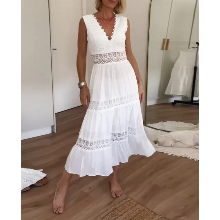 Aurélie™ | Chic V-Neck Lace Dress