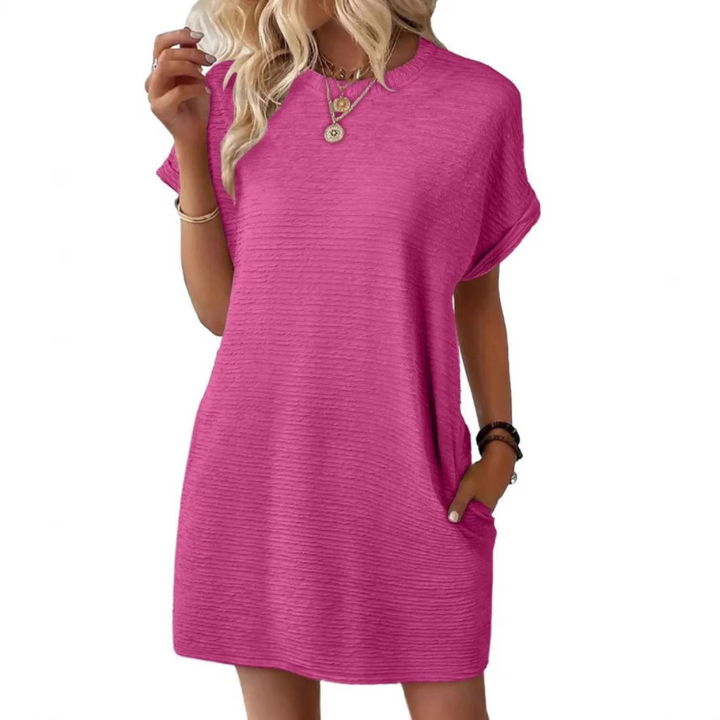 EVASHA™ – Simple Chic Round Neck Summer Dress