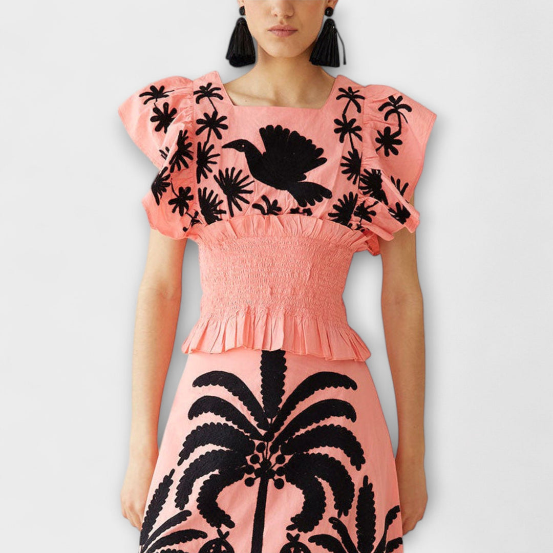 Amy - Stylish Palm Tree Print Dress