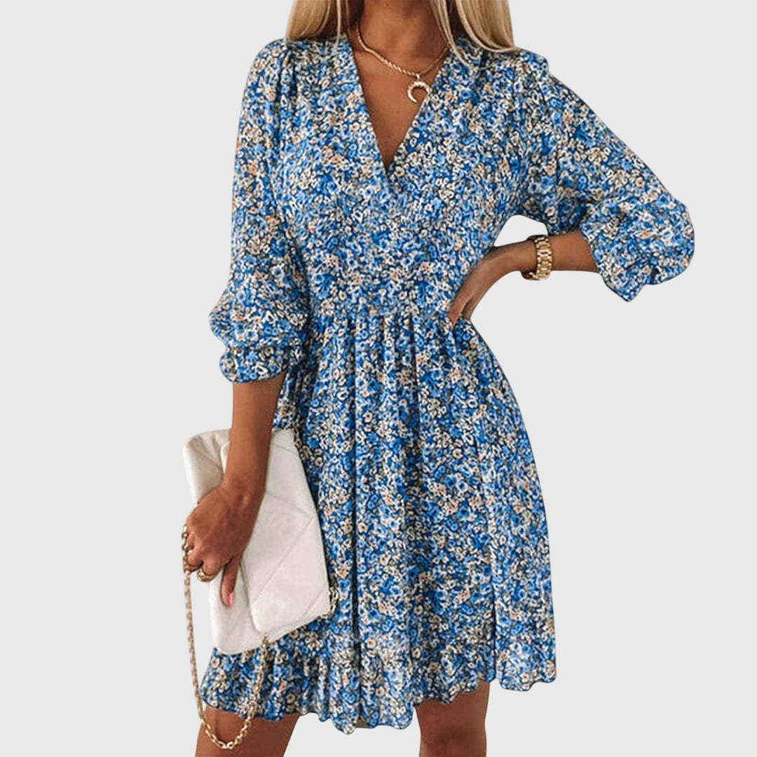Annie | Floral Print Puff Sleeve Dress