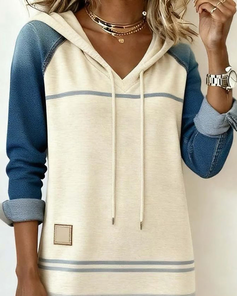 Colorful Striped Hooded Dress