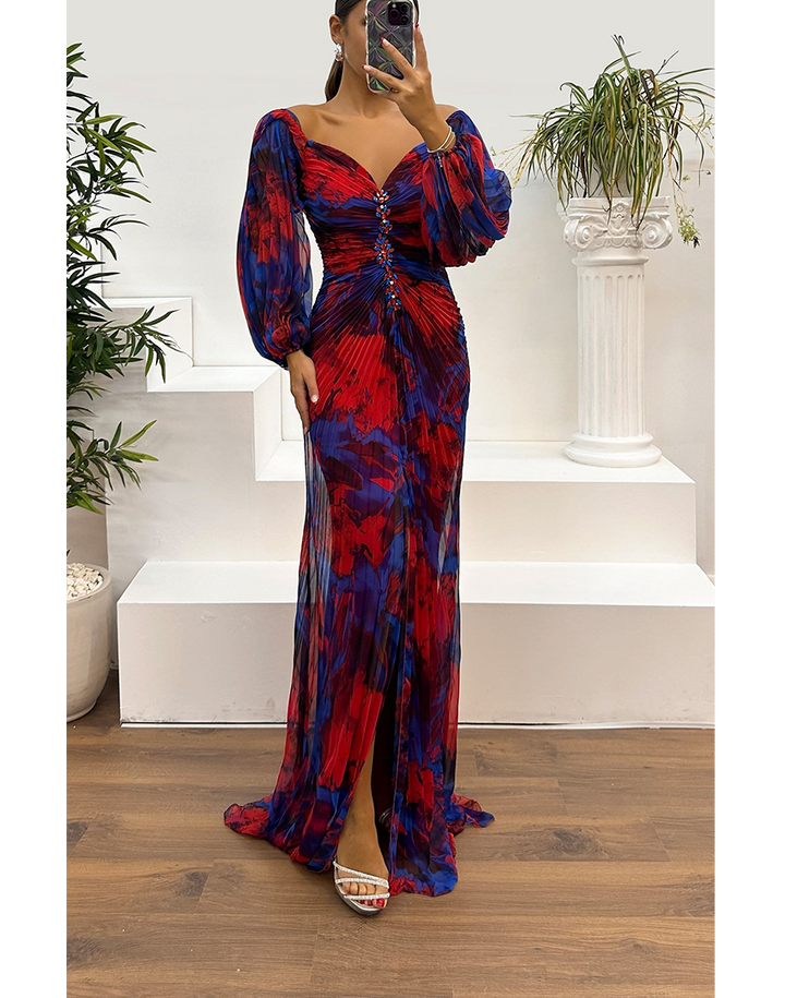 Avery™ | Elegant Long Pleated Evening Gown