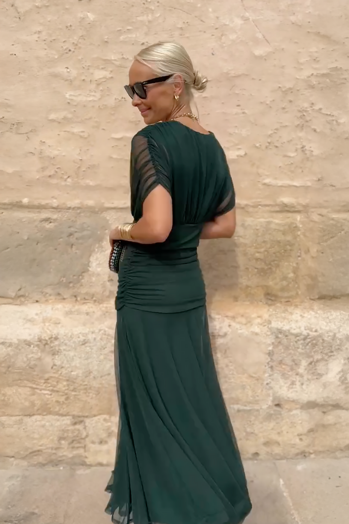 Chic V-Neck Maxi Dress for Enchanting Parties