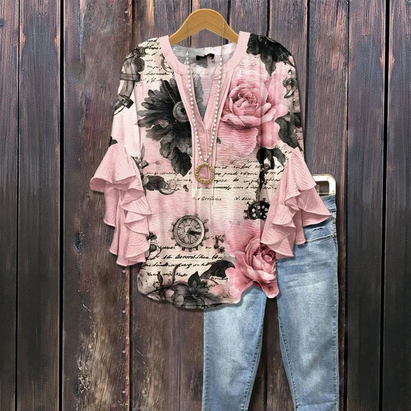 Relaxed Elegance Blouse - Loose Fit for Casual Outings