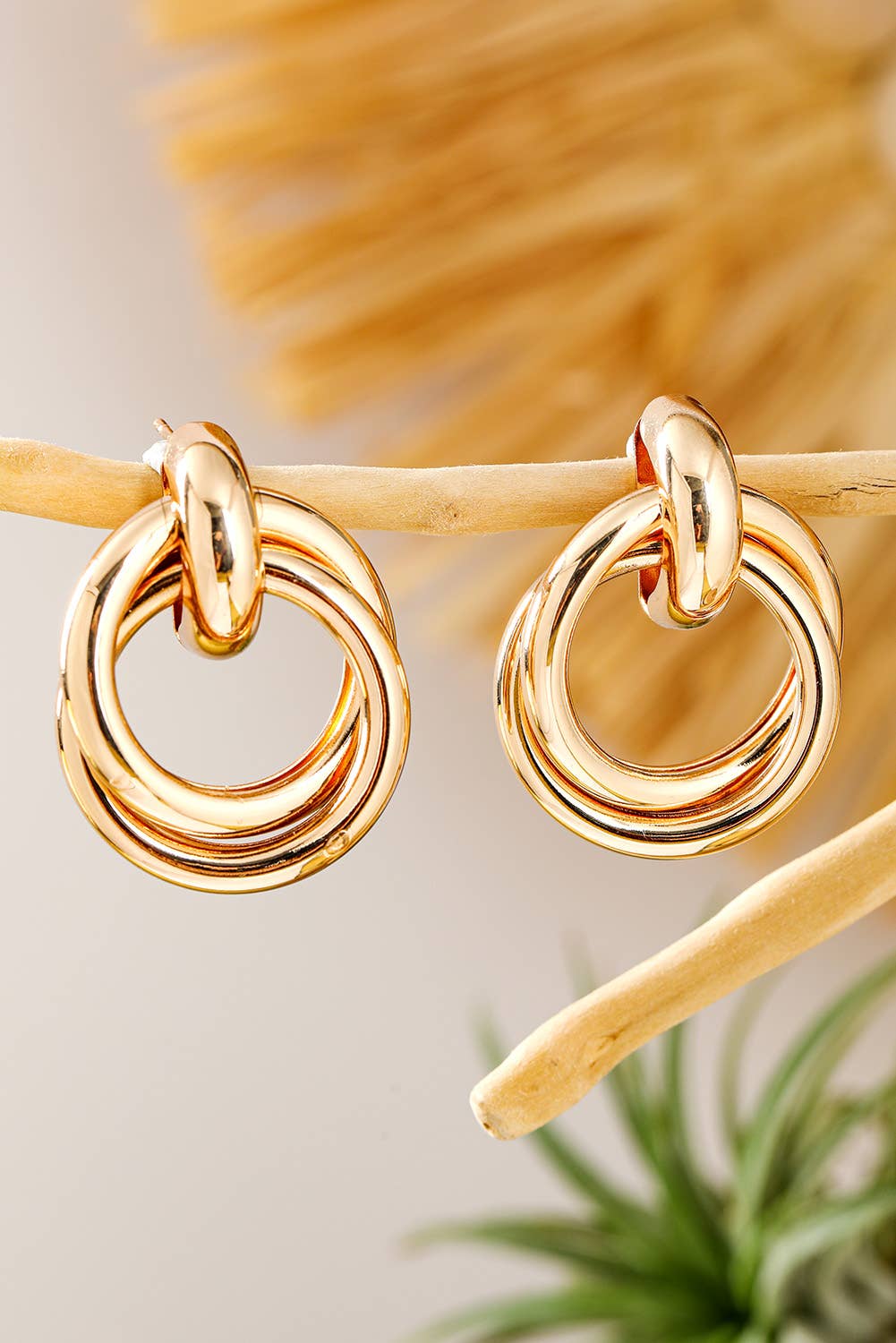 Circles Plated Alloy Stud Earrings