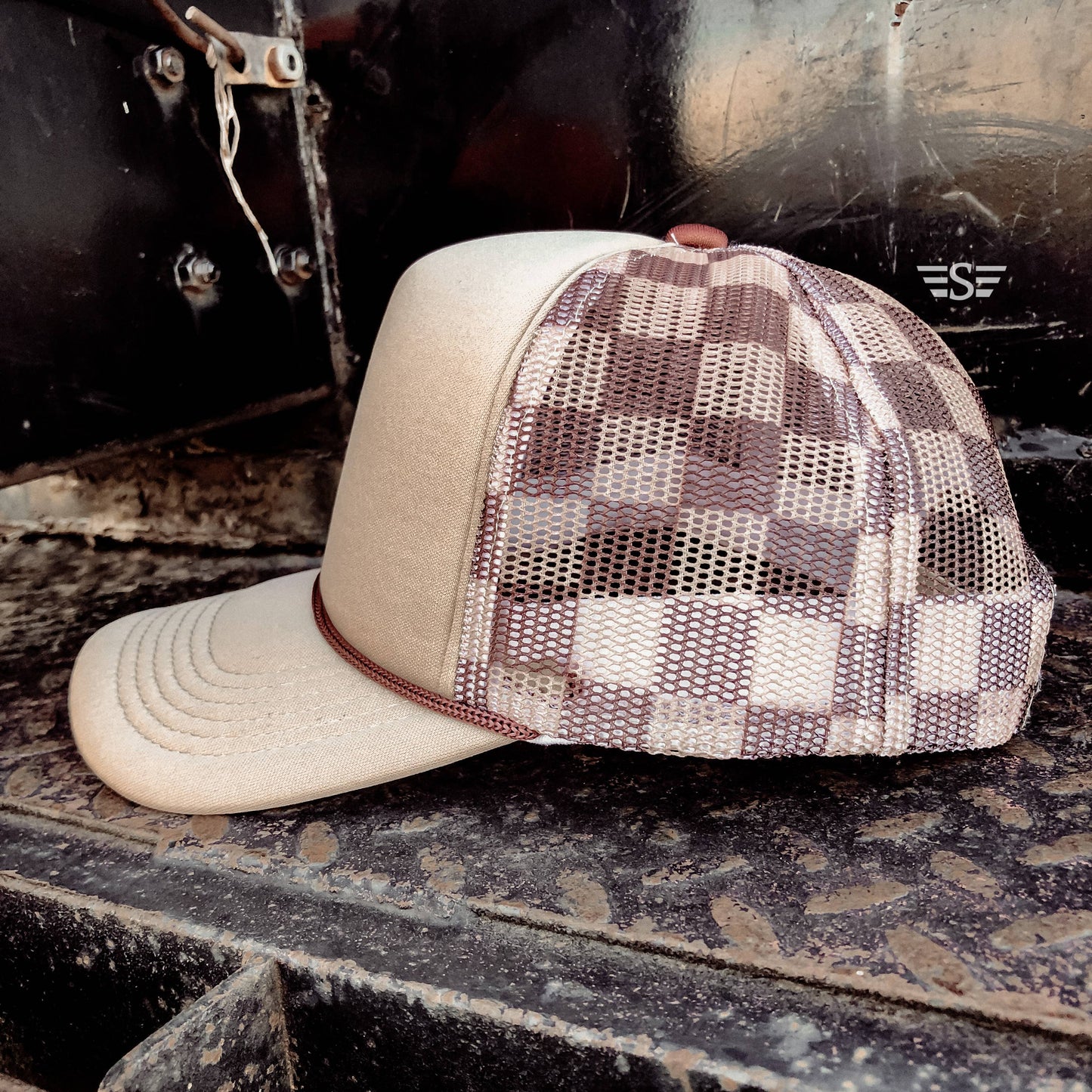 Checkered Mesh Back Cap