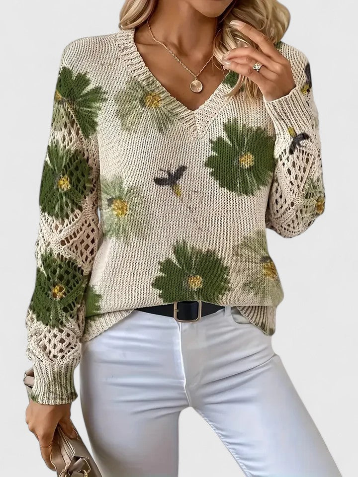 Aurélie | Chic Floral Knit Pullover