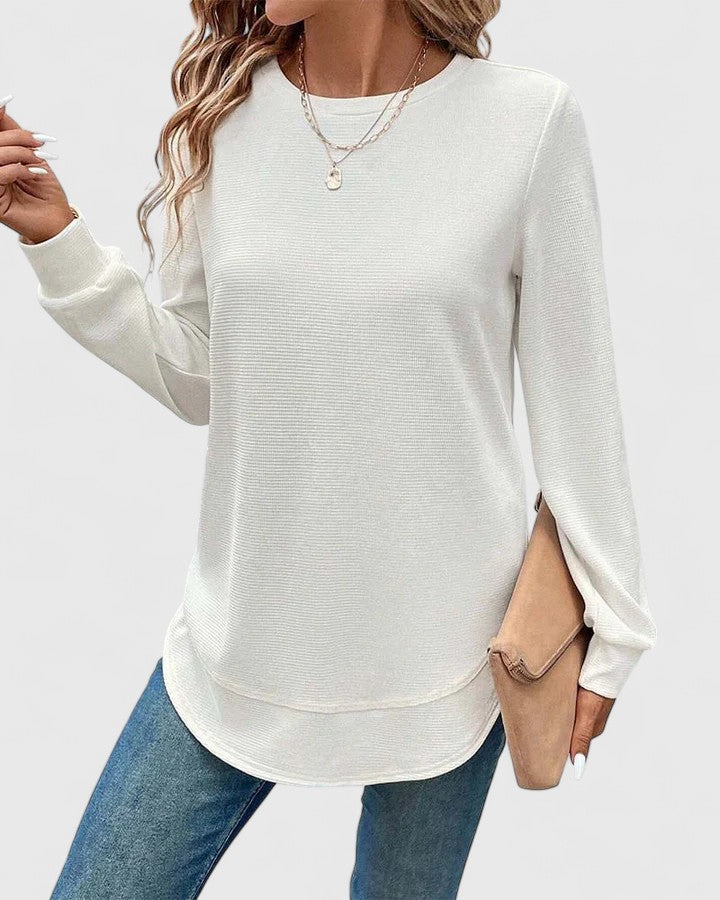 Nadyalyn | Stylish Long Sleeve O-Neck Top