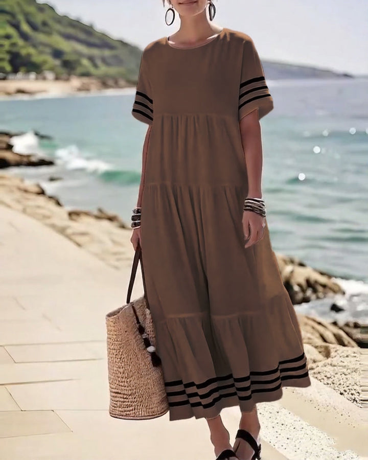 Chic Short Sleeve Vacation Dress