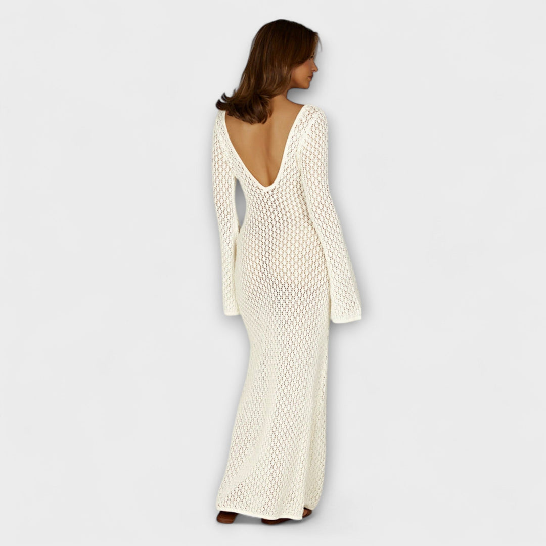 Anne - Luna Beach Dress in White