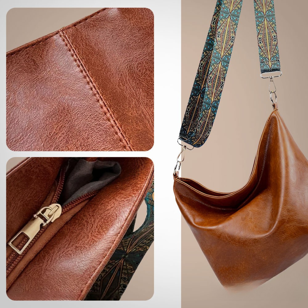Linda - Classic Leather Shoulder Bag with Vintage Appeal
