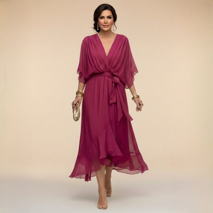 Monica | Sophisticated V-Neck Dress
