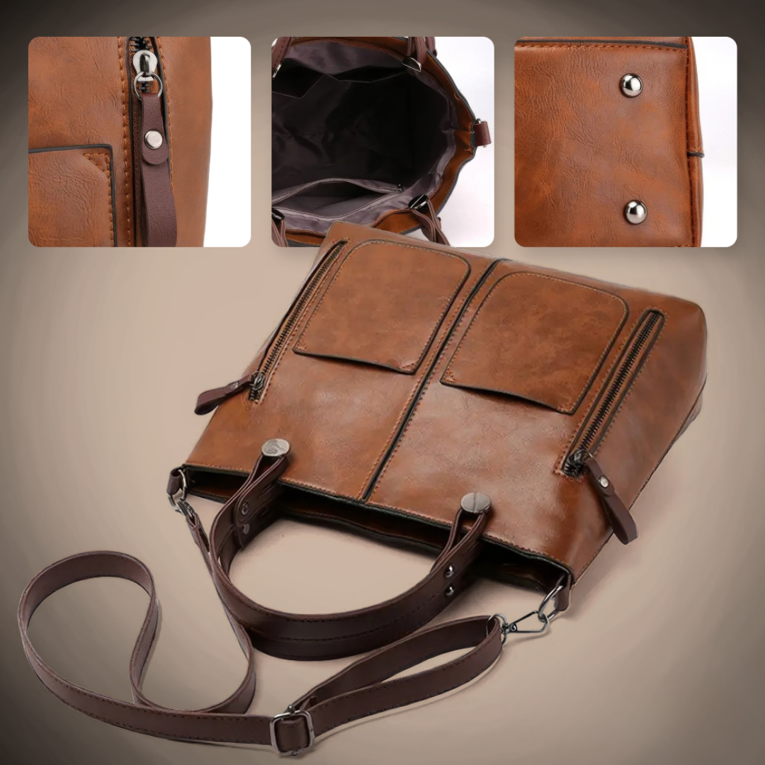 Nancy - Classic Leather Shoulder Bag with Timeless Elegance