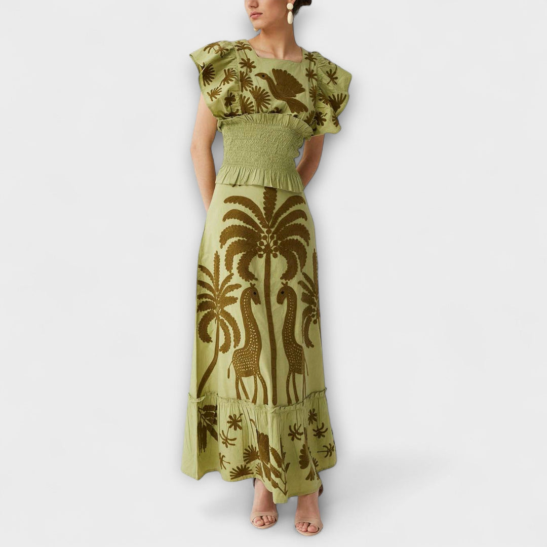 Amy - Stylish Palm Tree Print Dress