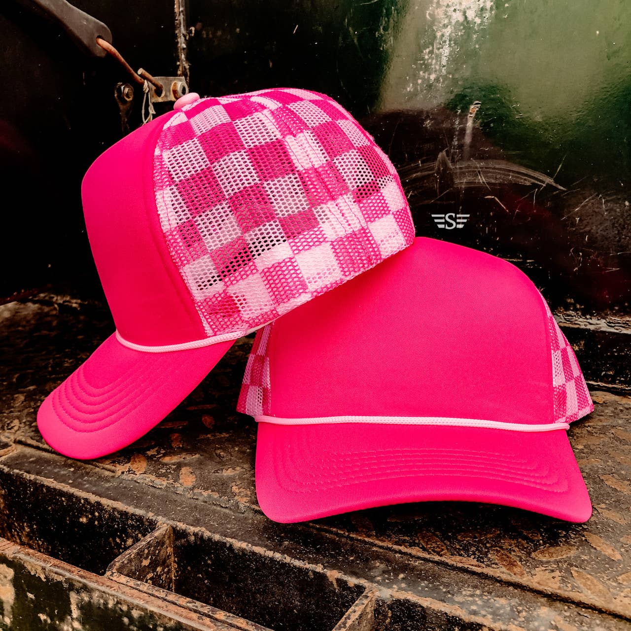 Checkered Mesh Back Cap