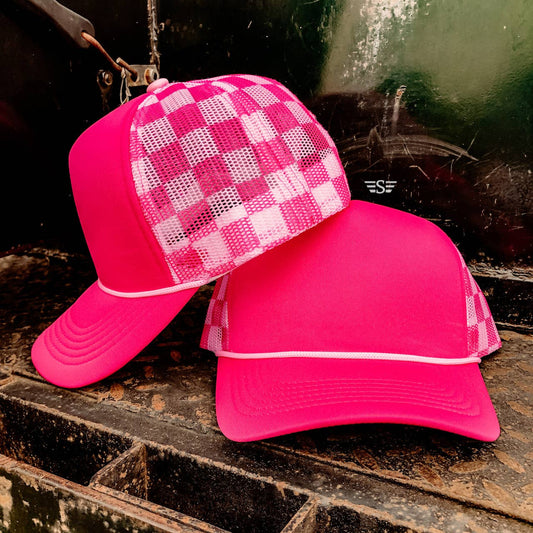 Checkered Mesh Back Cap