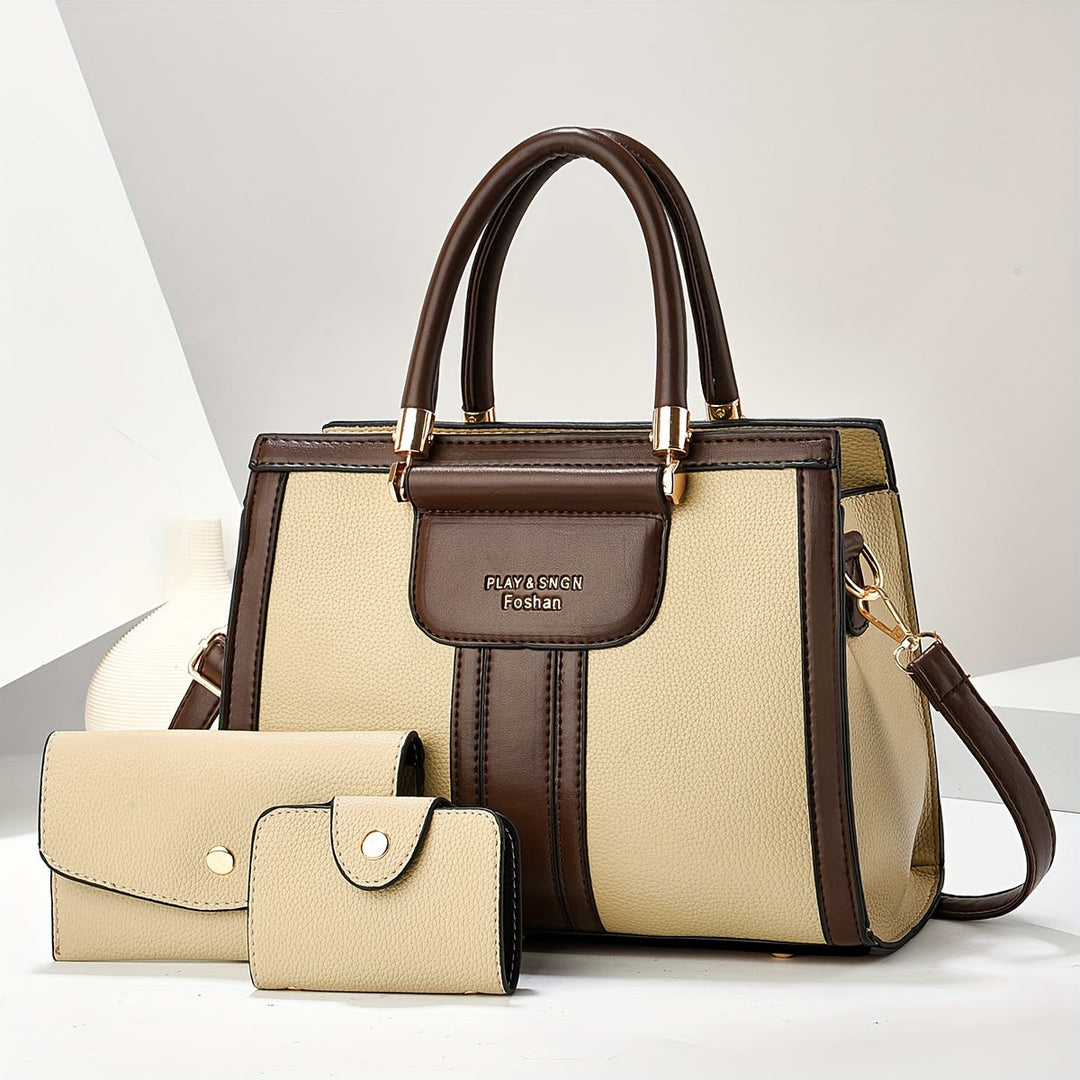 Luna - Sophisticated 3-Piece Leather Handbag Collection